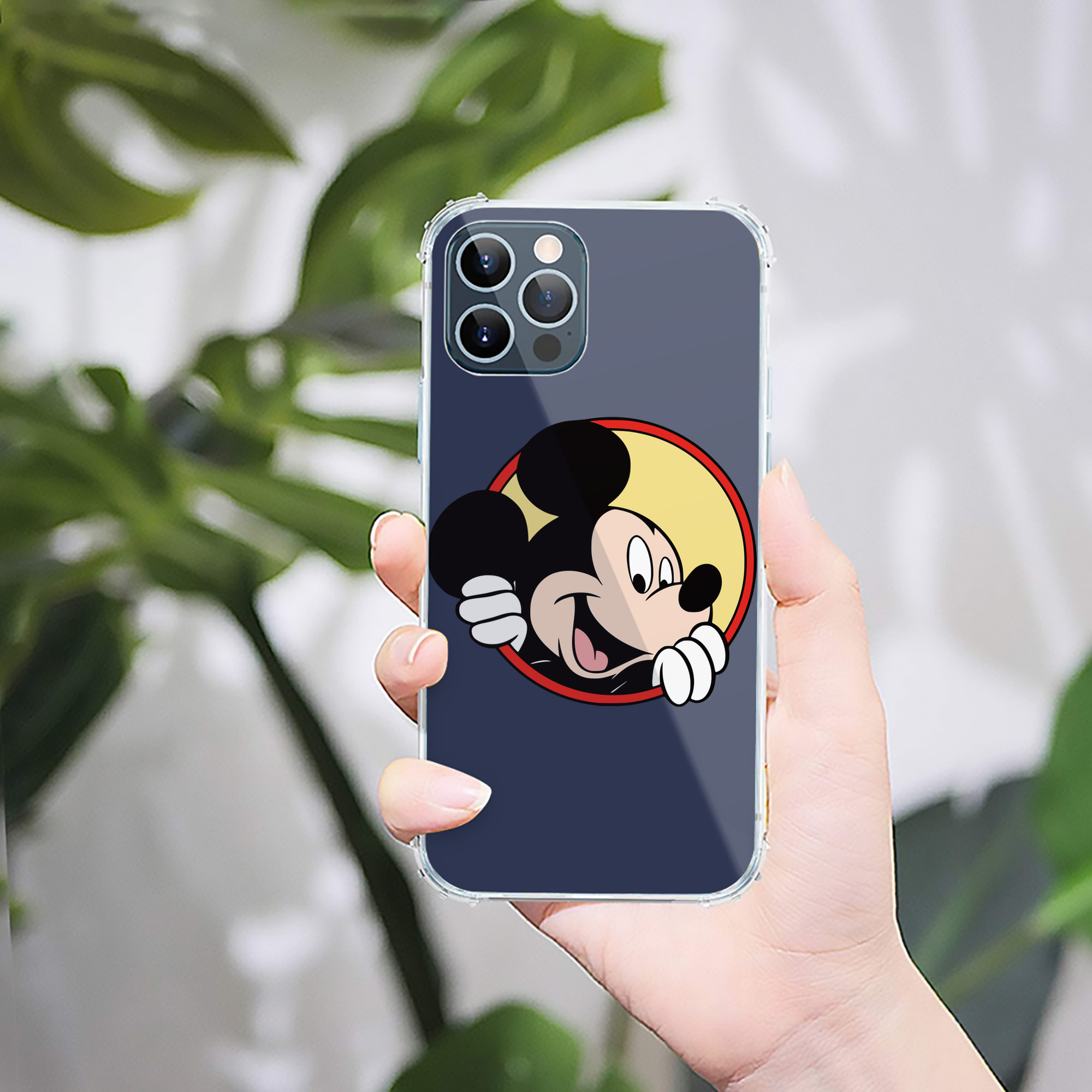 （画像用） ミッキーマウス Mickey Mouse 【iPhone 12シリーズ対応】透明スマホケース（クリアソフトケース）